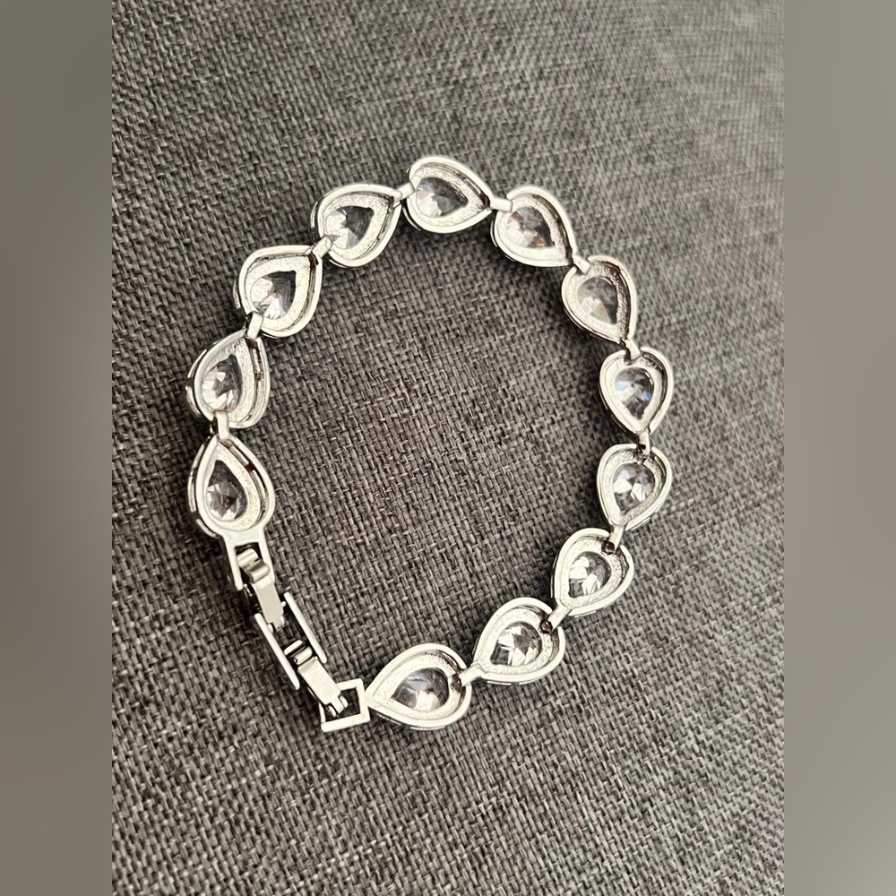 Wedding bracelet Rhinestone Prom bracelet Clear Taco Chain party Bracelet
